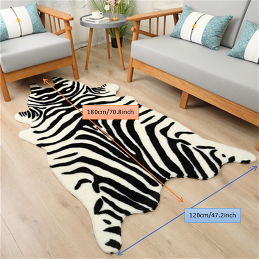 1pc Durable Faux Cowhide Rug - Washable, Low-Pile, Perfect for Bedroom and Living Room Decor - Western Style Animal Print Carpet for Home and Room Decor